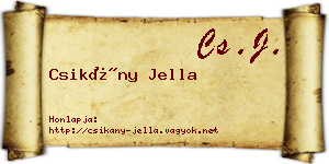 Csikány Jella névjegykártya